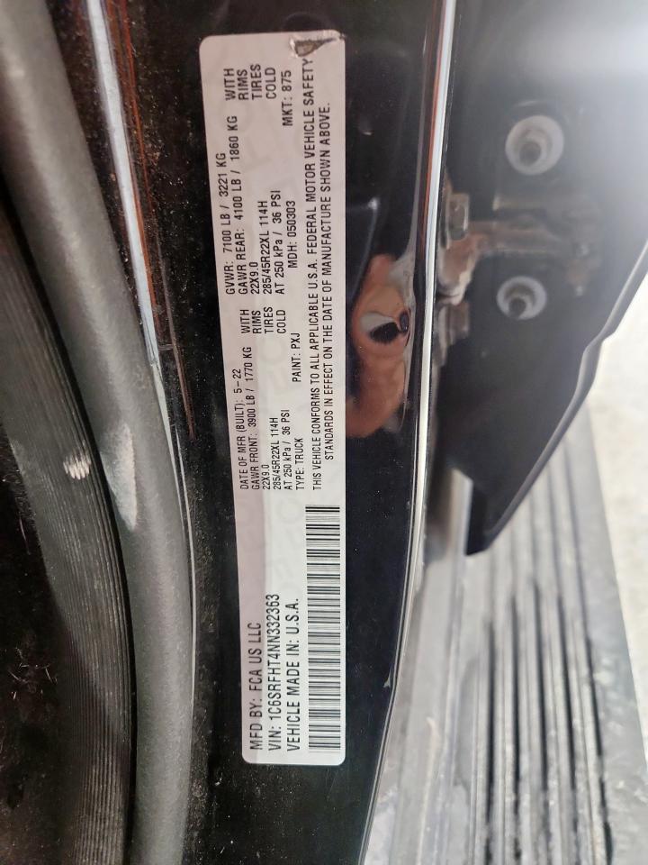 2022 Ram 1500 Limited VIN: 1C6SRFHT4NN332363 Lot: 91683645