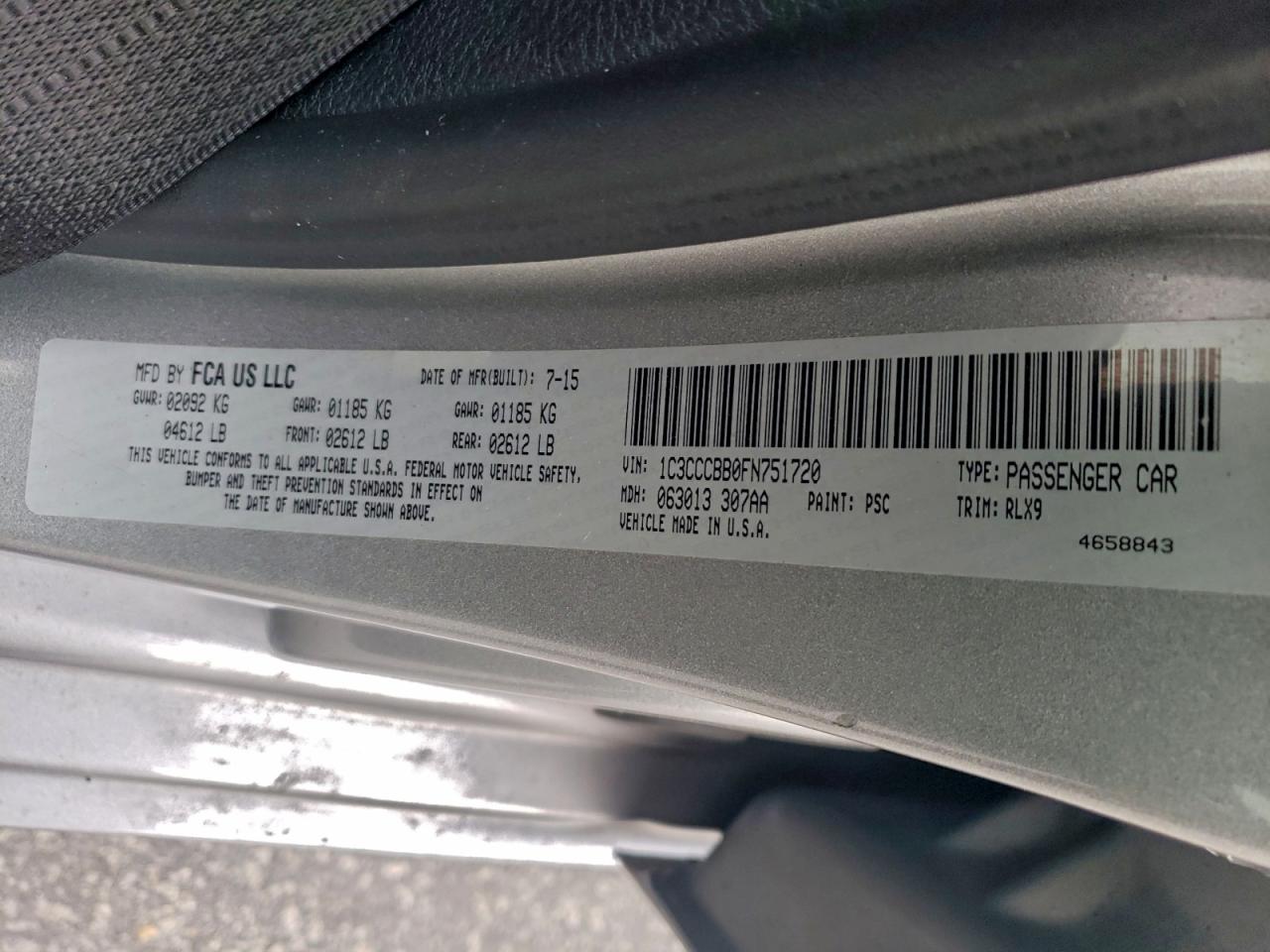 2015 Chrysler 200 S VIN: 1C3CCCBB0FN751720 Lot: 94594545