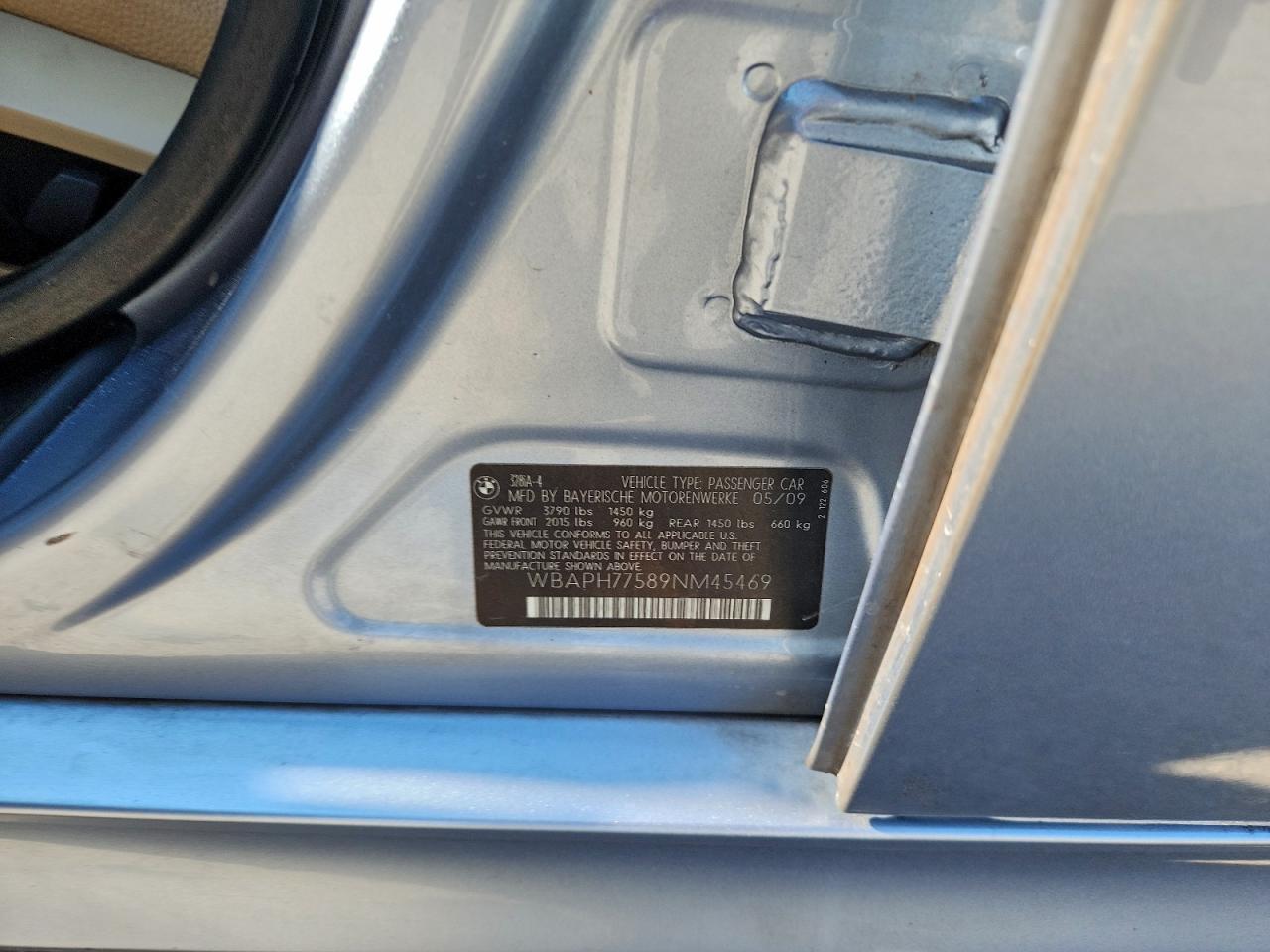 2009 BMW 328 I VIN: WBAPH77589NM45469 Lot: 94667145