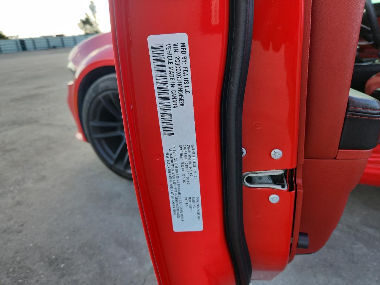 2021 Dodge Charger Scat Pack VIN: 2C3CDXGJ1MH645626 Lot: 92586455