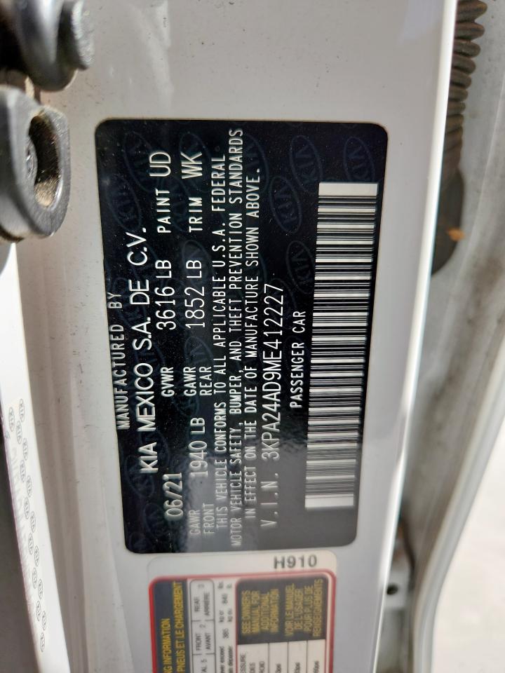2021 Kia Rio Lx VIN: 3KPA24AD9ME412227 Lot: 92328045