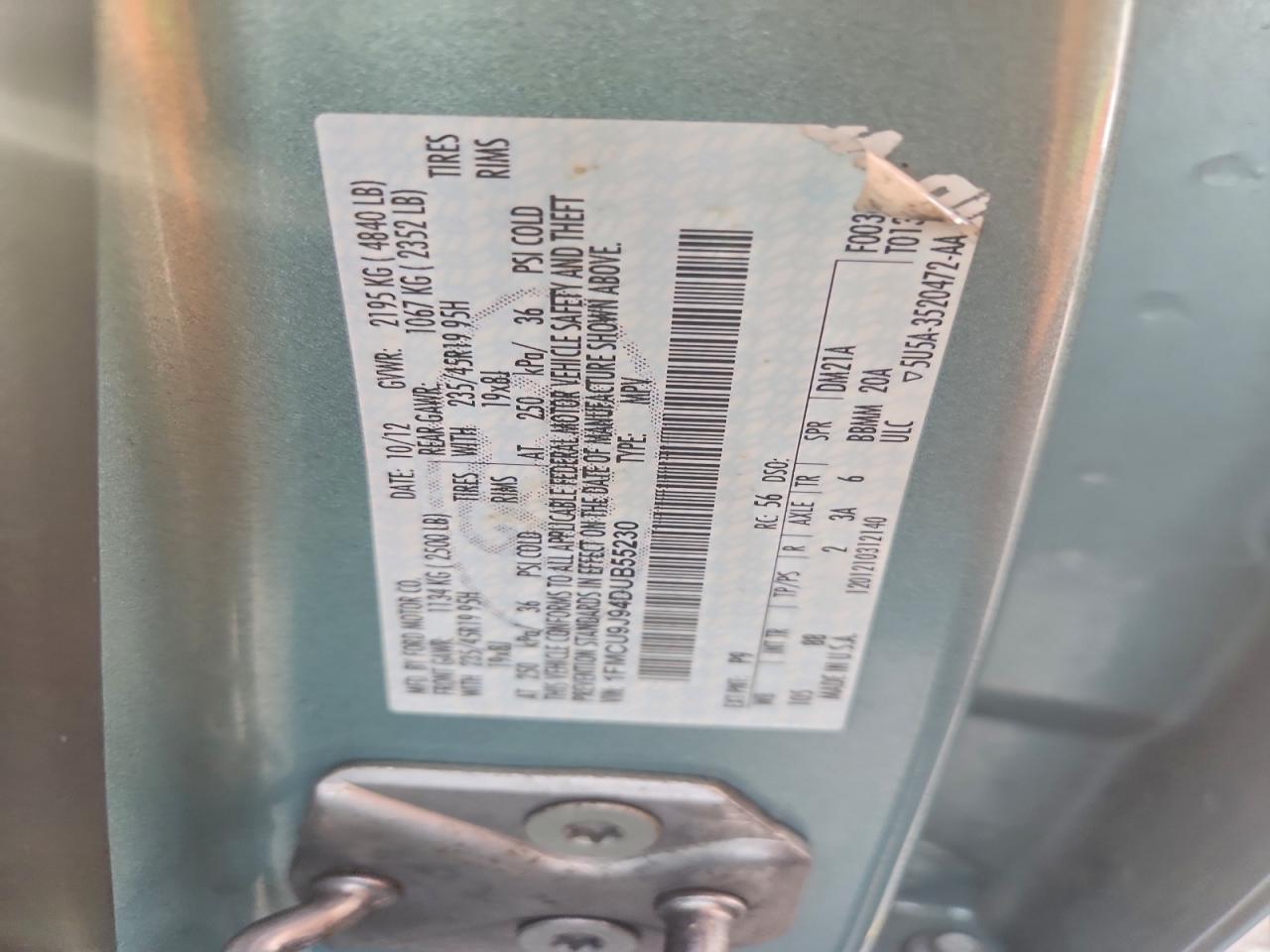 2013 Ford Escape Titanium VIN: 1FMCU9J94DUB55230 Lot: 94416735