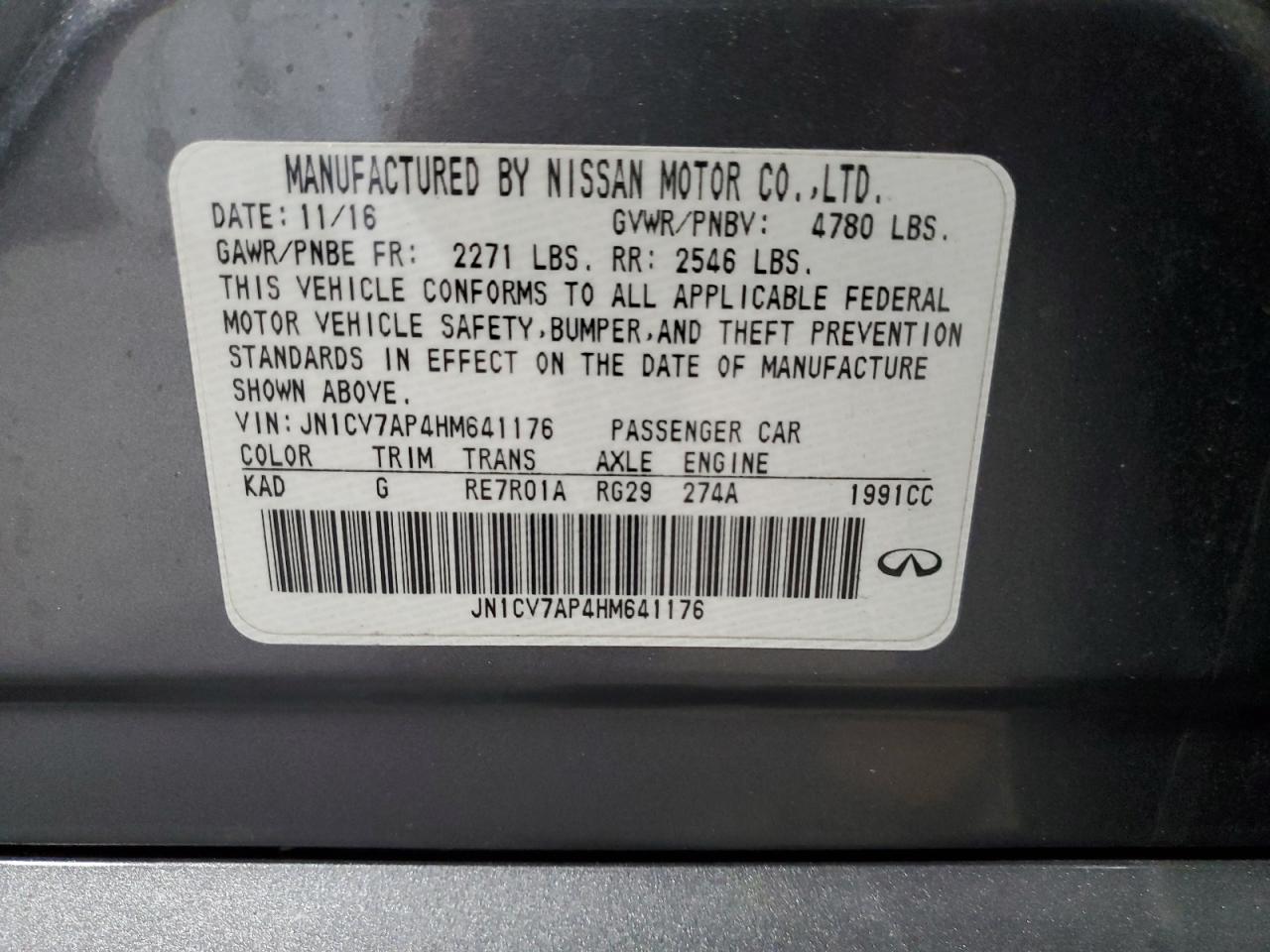 2017 Infiniti Q50 Base VIN: JN1CV7AP4HM641176 Lot: 93145535