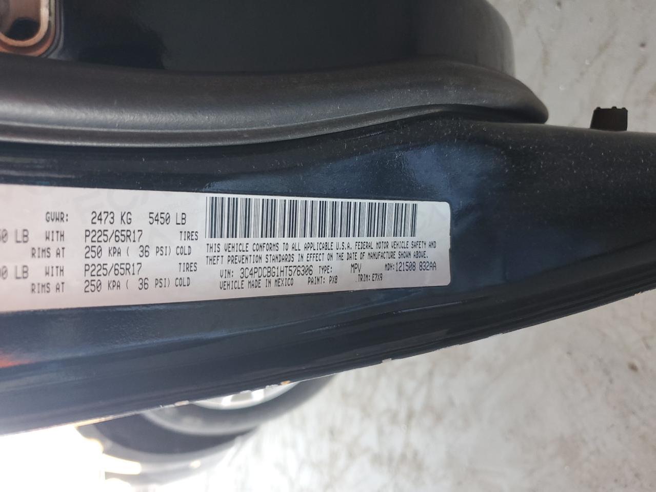 2017 Dodge Journey Sxt VIN: 3C4PDCBG1HT576306 Lot: 91657055