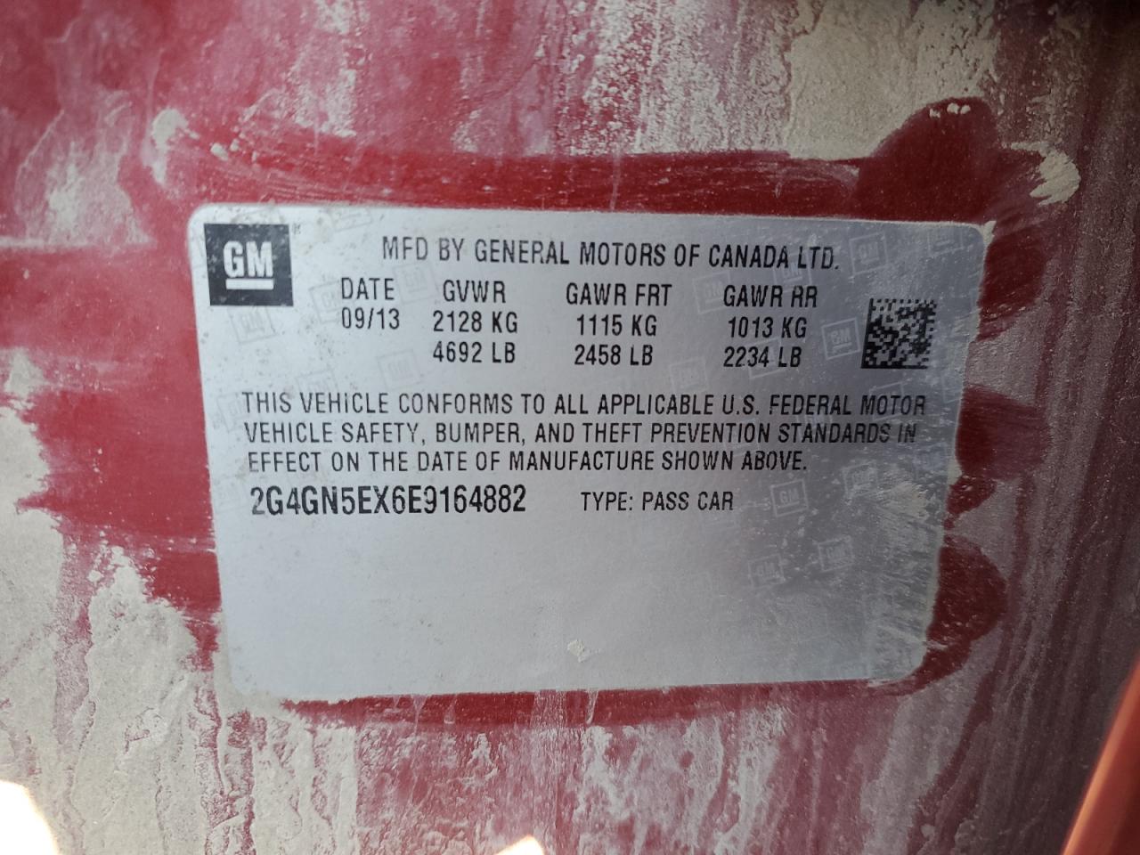 2014 Buick Regal Premium VIN: 2G4GN5EX6E9164882 Lot: 92490165