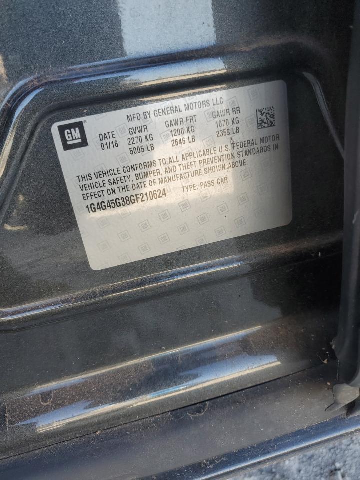 2016 Buick Lacrosse Sport Touring VIN: 1G4G45G38GF210624 Lot: 90575225