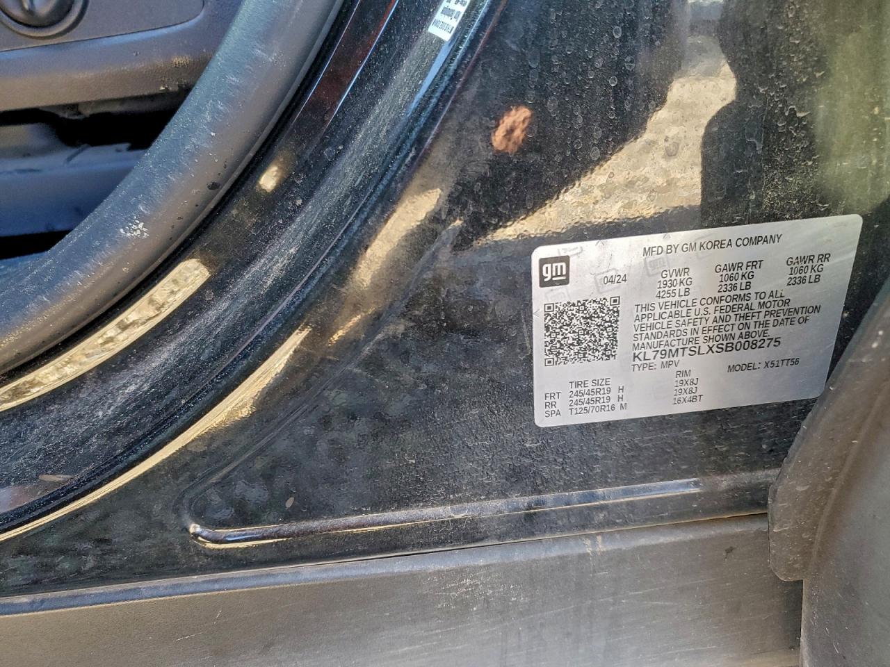 2025 Chevrolet Trailblazer Rs VIN: KL79MTSLXSB008275 Lot: 94315335