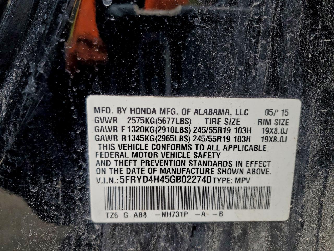 2016 Acura Mdx Technology VIN: 5FRYD4H45GB022740 Lot: 94117585