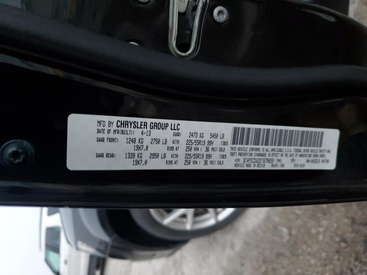 2013 Dodge Journey Crew VIN: 3C4PDCDG2DT679659 Lot: 92033425