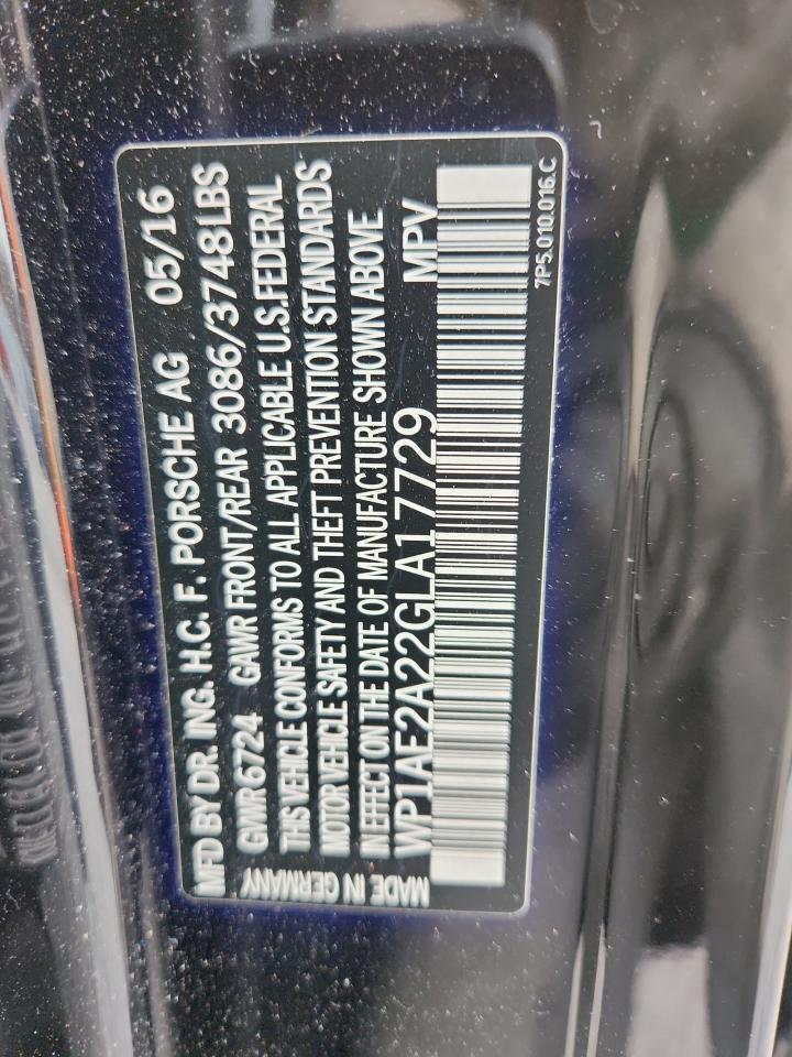 2016 Porsche Cayenne Se Hybrid VIN: WP1AE2A22GLA17729 Lot: 93098355