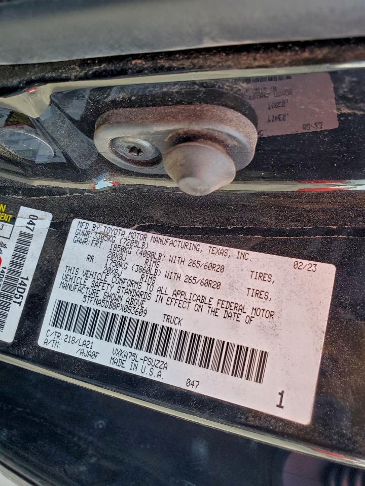 2023 Toyota Tundra Crewmax Platinum VIN: 5TFNA5DB8PX083609 Lot: 94450695