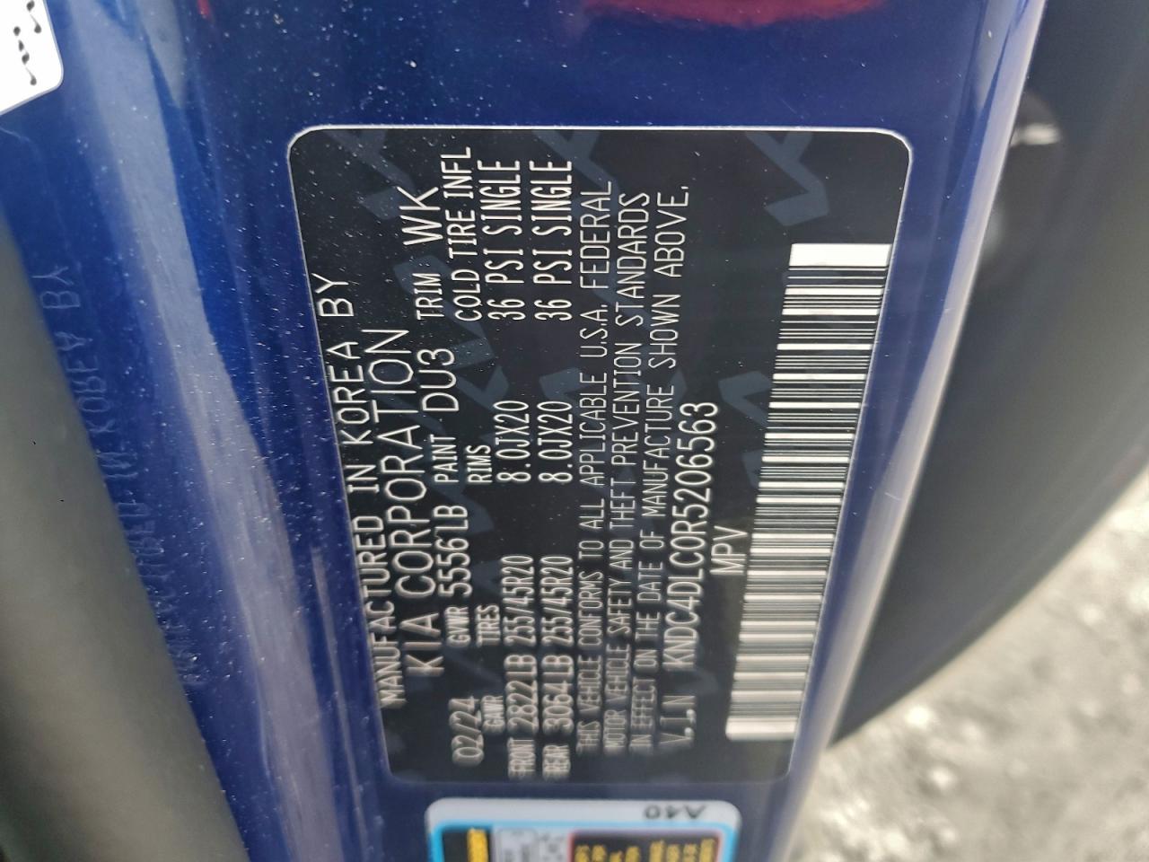 2024 Kia Ev6 Gt Line VIN: KNDC4DLC0R5206563 Lot: 94135465