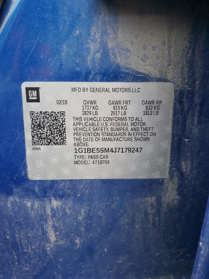 2018 Chevrolet Cruze Lt VIN: 1G1BE5SM4J7179247 Lot: 91813325