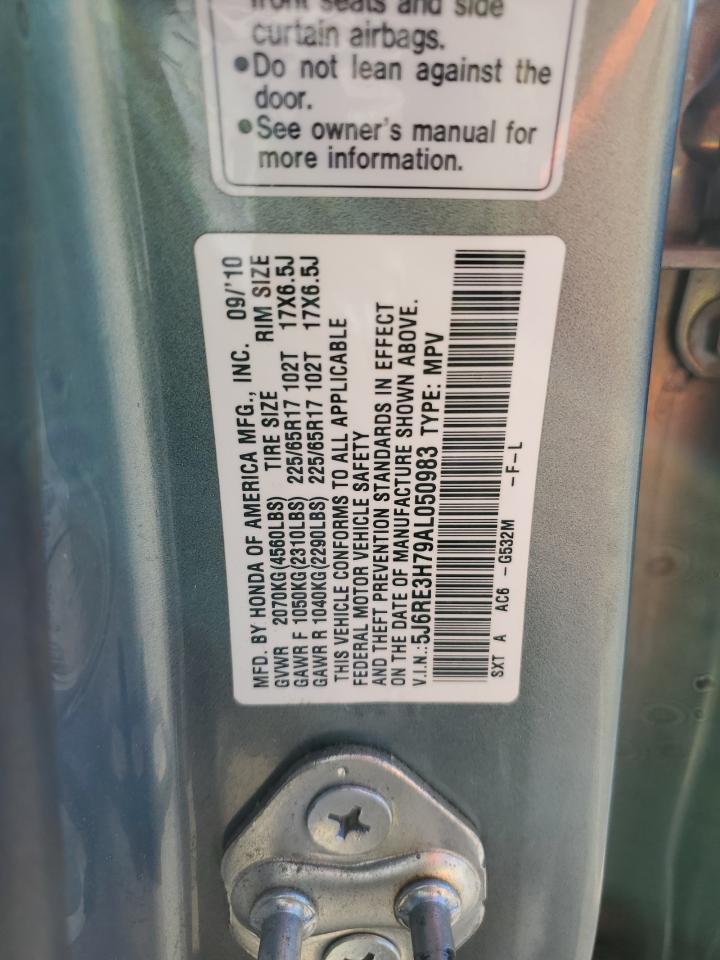 2010 Honda Cr-V Exl VIN: 5J6RE3H79AL050983 Lot: 85393605