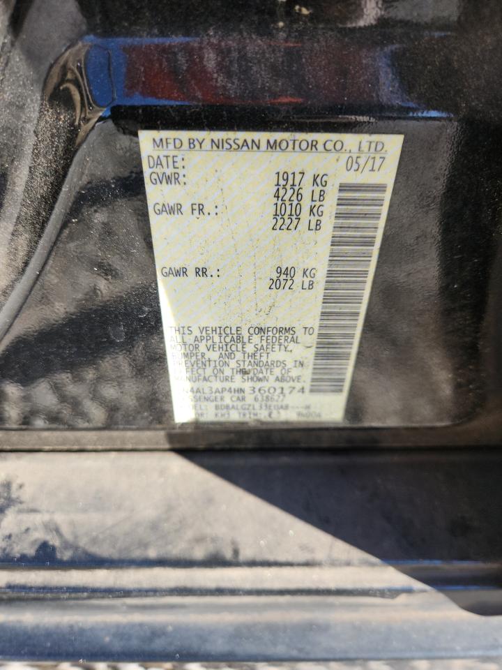 2017 Nissan Altima 2.5 VIN: 1N4AL3AP4HN360174 Lot: 93384325