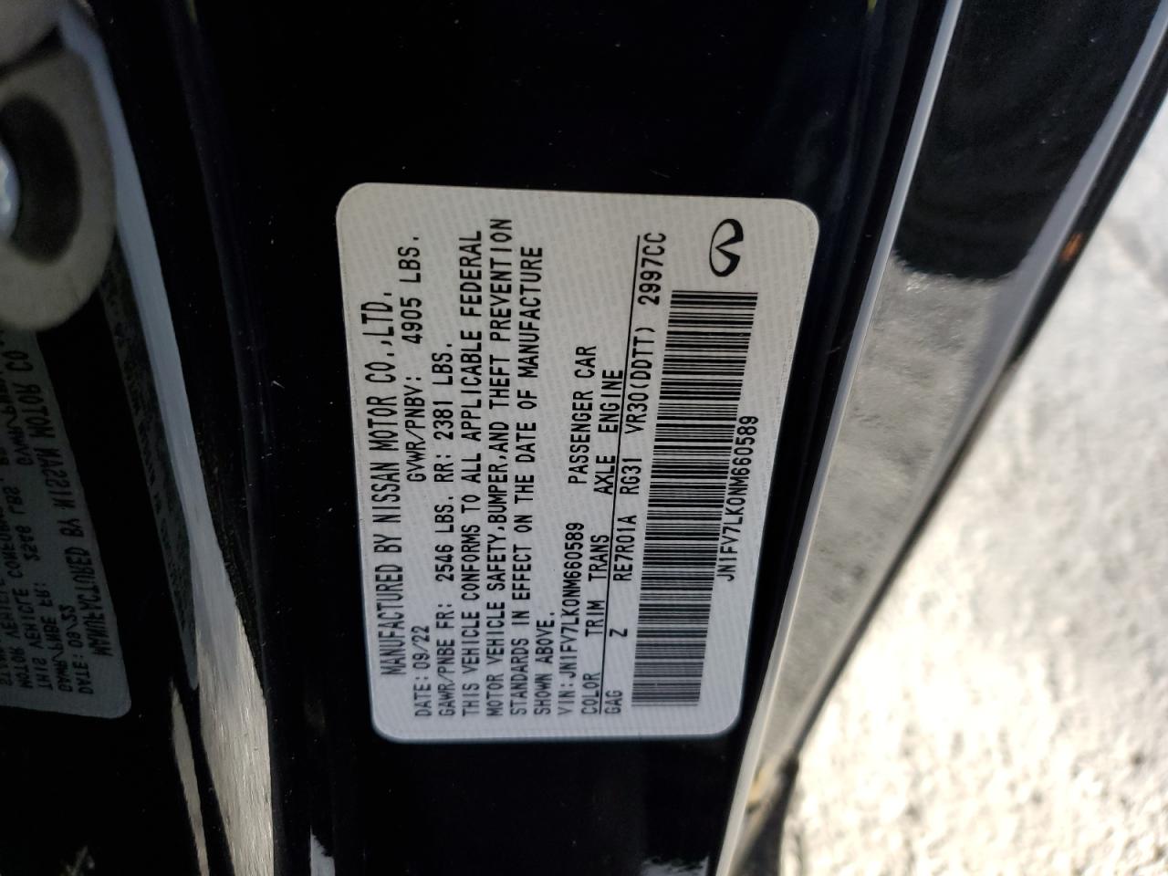 2022 Infiniti Q60 Red Sport 400 VIN: JN1FV7LK0NM660589 Lot: 90761365