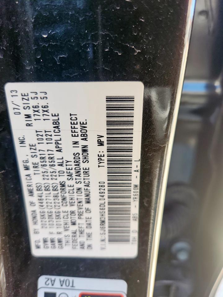 2013 Honda Cr-V Ex VIN: 5J6RM3H56DL049280 Lot: 91176325