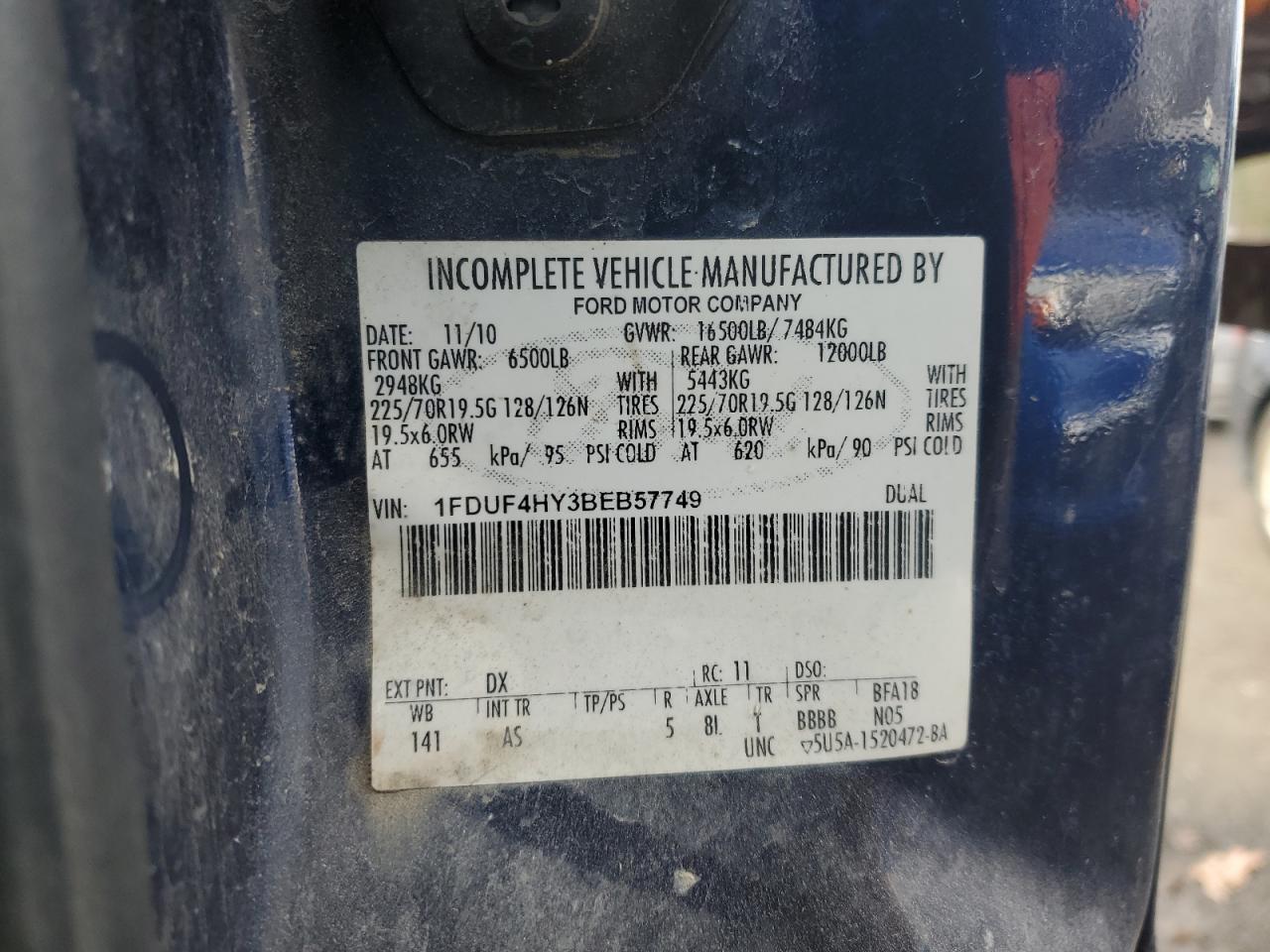 2011 Ford F450 Super Duty VIN: 1FDUF4HY3BEB57749 Lot: 92952465