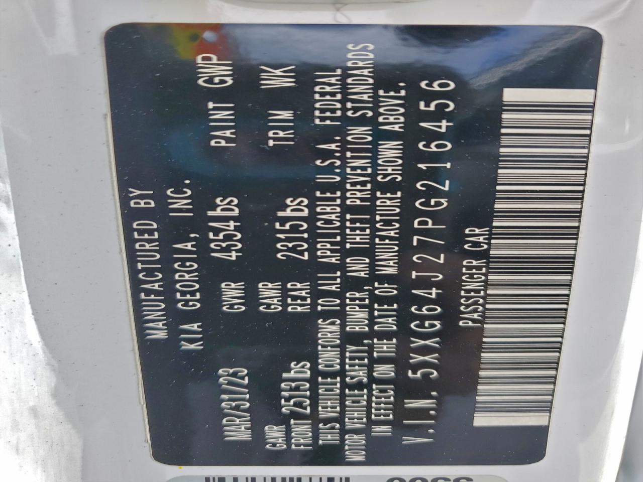 2023 Kia K5 Gt Line VIN: 5XXG64J27PG216456 Lot: 94312835