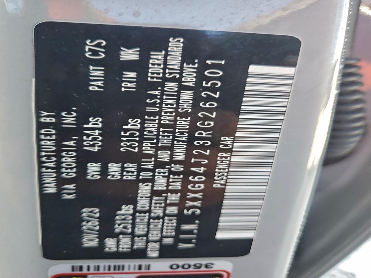 2024 Kia K5 Gt Line VIN: 5XXG64J23RG262501 Lot: 94385025