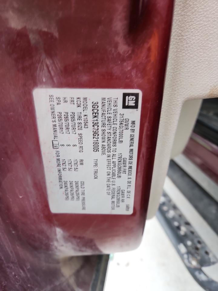 2009 Chevrolet Silverado K1500 VIN: 3GCEK13C79G218005 Lot: 93457895