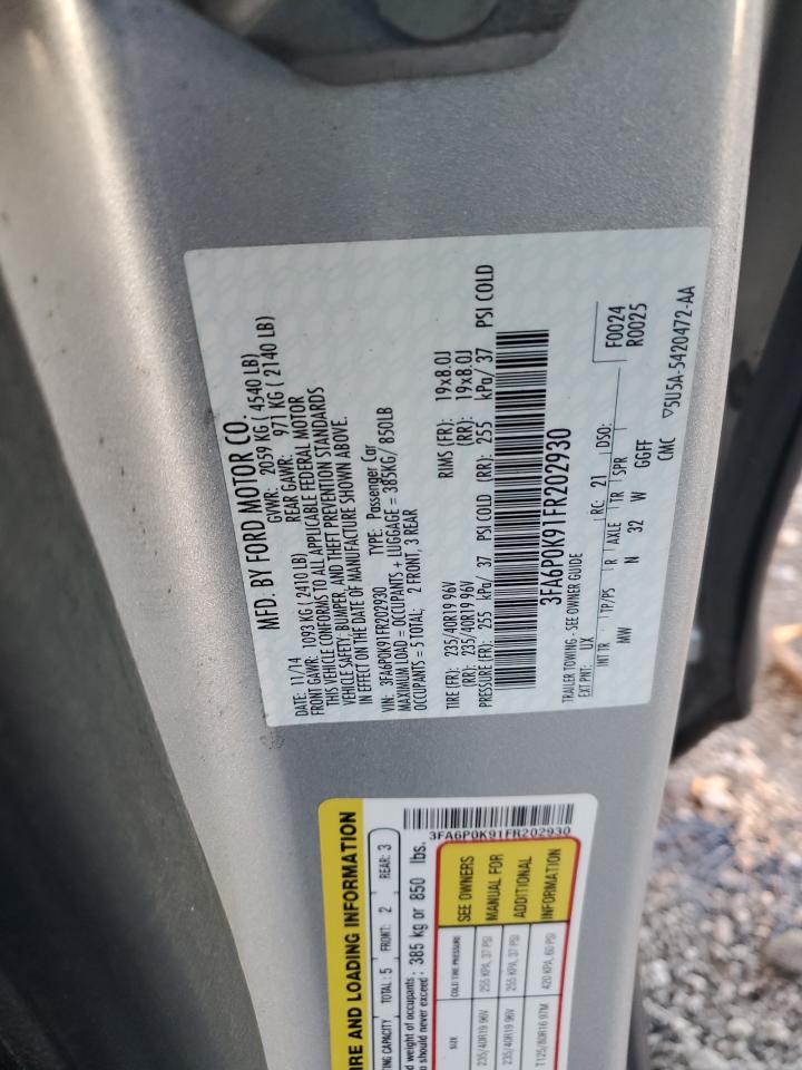 2015 Ford Fusion Titanium VIN: 3FA6P0K91FR202930 Lot: 92196985