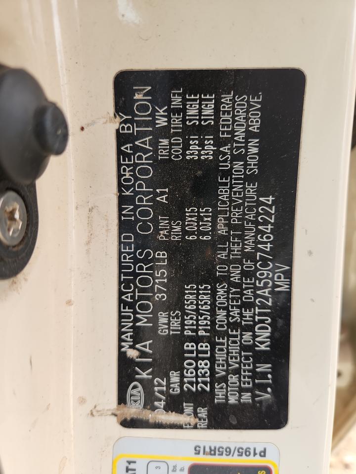 2012 Kia Soul VIN: KNDJT2A59C7464224 Lot: 92257545