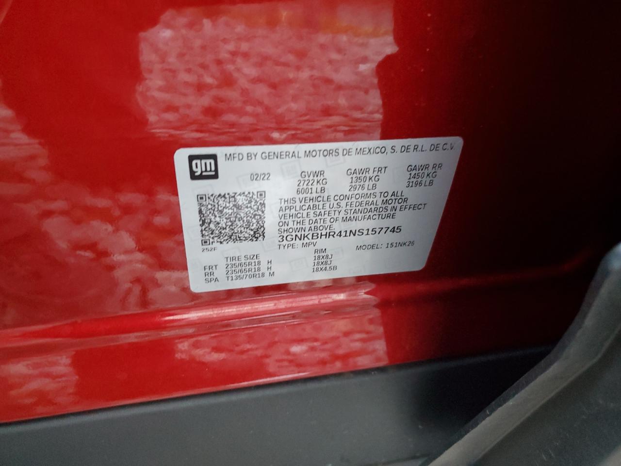 2022 Chevrolet Blazer 2Lt VIN: 3GNKBHR41NS157745 Lot: 91582835