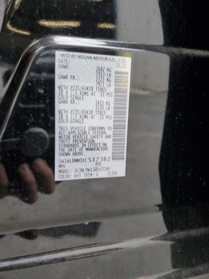 2014 Infiniti Qx60 VIN: 5N1AL0MM1EC517382 Lot: 92138575