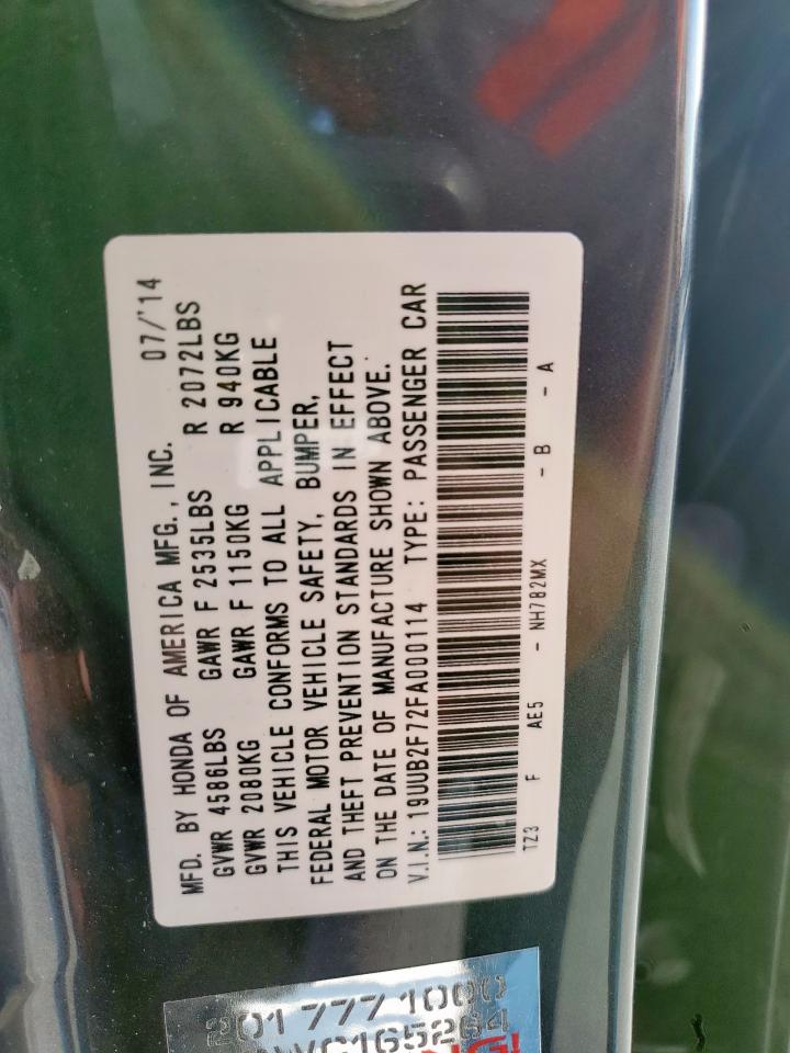 2015 Acura Tlx Advance VIN: 19UUB2F72FA000114 Lot: 91809095