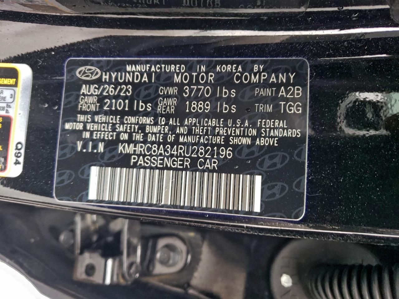 2024 Hyundai Venue Sel VIN: KMHRC8A34RU282196 Lot: 93223235