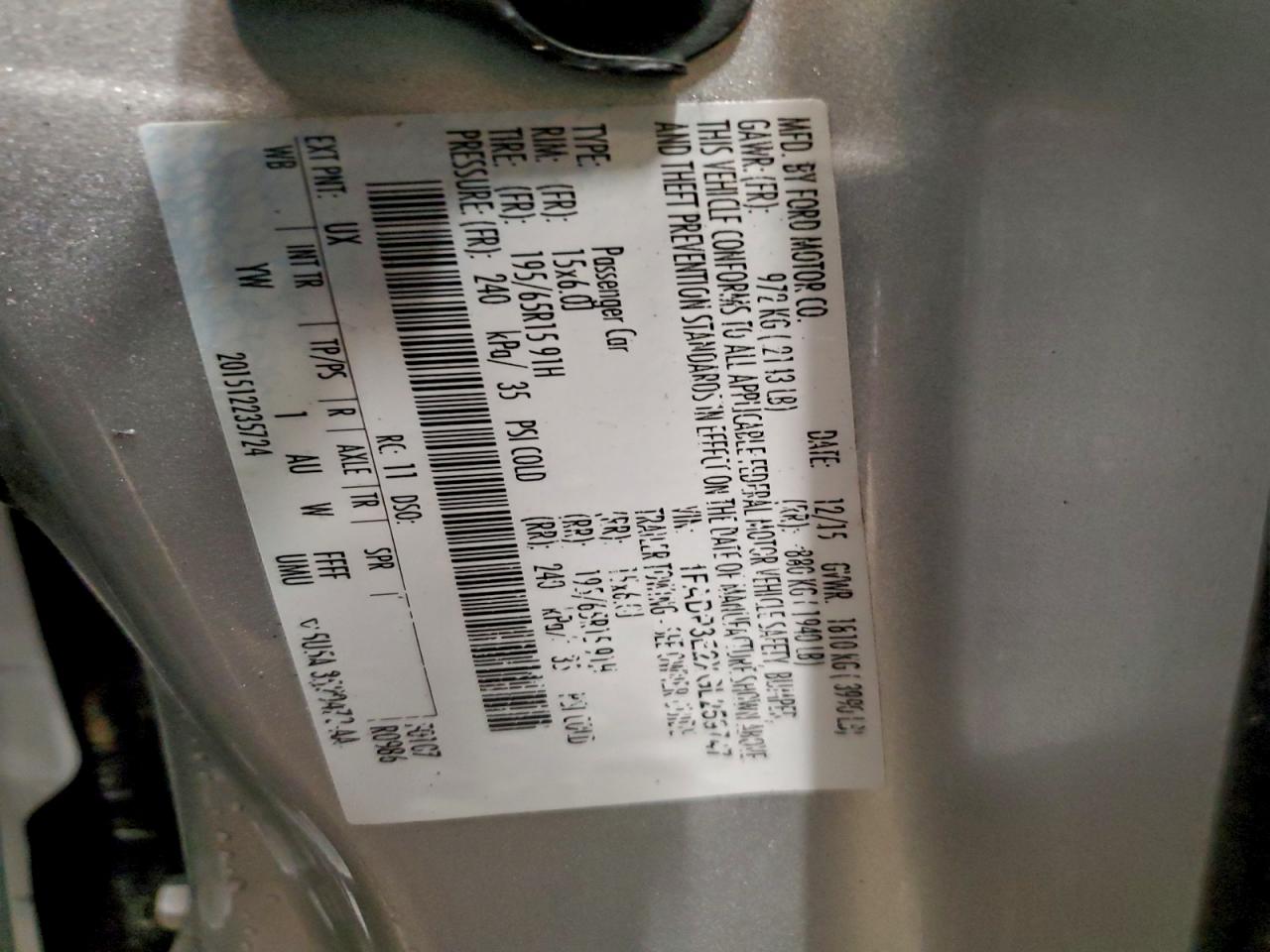 2016 Ford Focus S VIN: 1FADP3E2XGL259747 Lot: 94706655