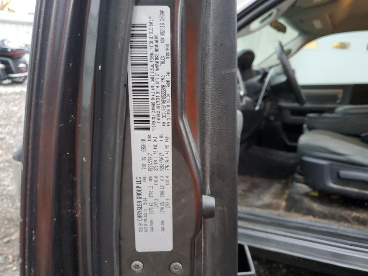 2015 Ram 1500 St VIN: 3C6JR6AT0FG522208 Lot: 91188585