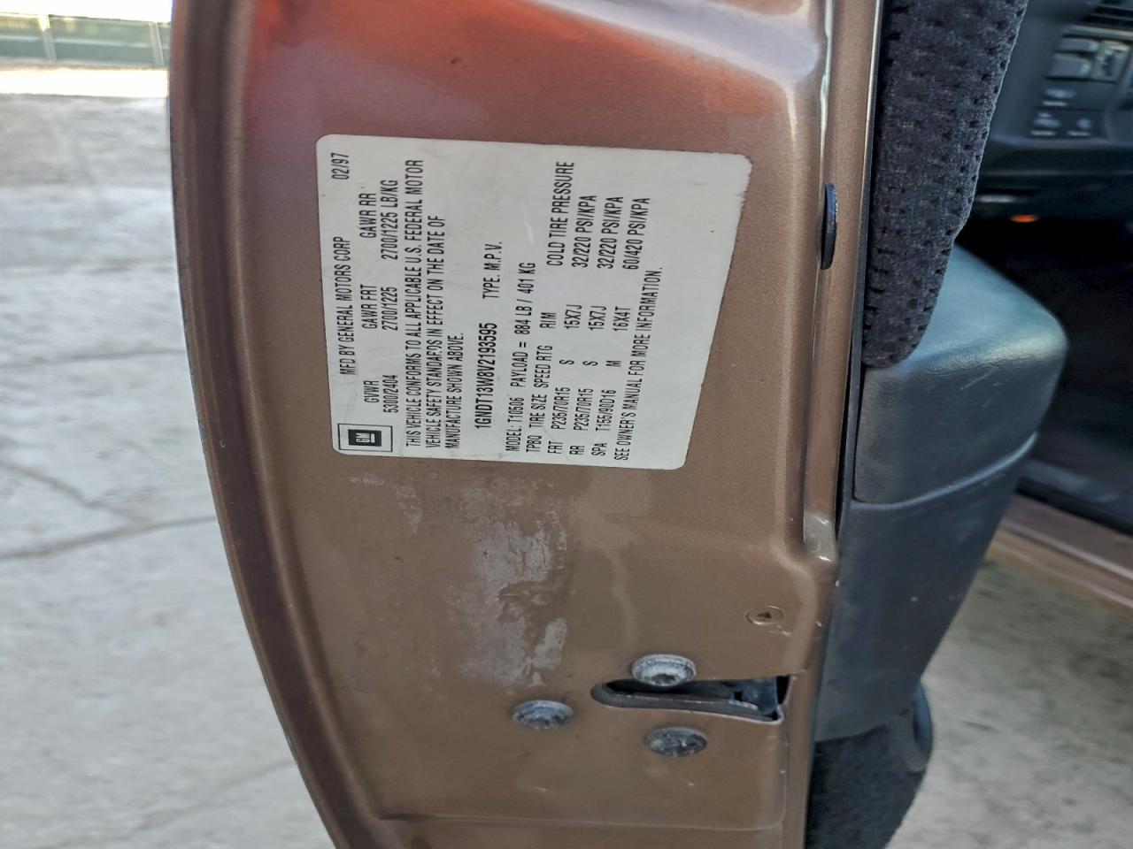 1997 Chevrolet Blazer VIN: 1GNDT13W8V2193595 Lot: 94554635