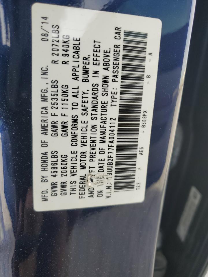 2015 Acura Tlx Advance VIN: 19UUB2F77FA004112 Lot: 92131415