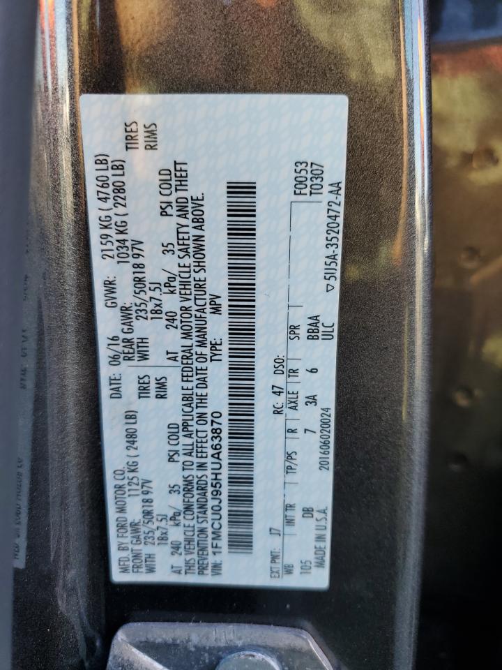 2017 Ford Escape Titanium VIN: 1FMCU0J95HUA63870 Lot: 92450985