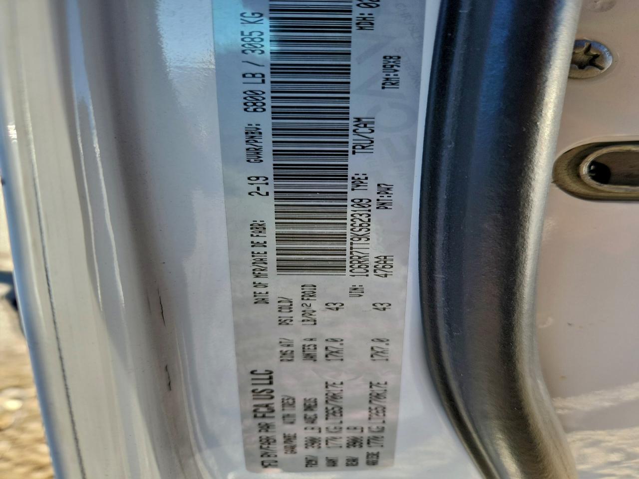 2019 Ram 1500 Classic Slt VIN: 1C6RR7TT9KS623109 Lot: 94375125