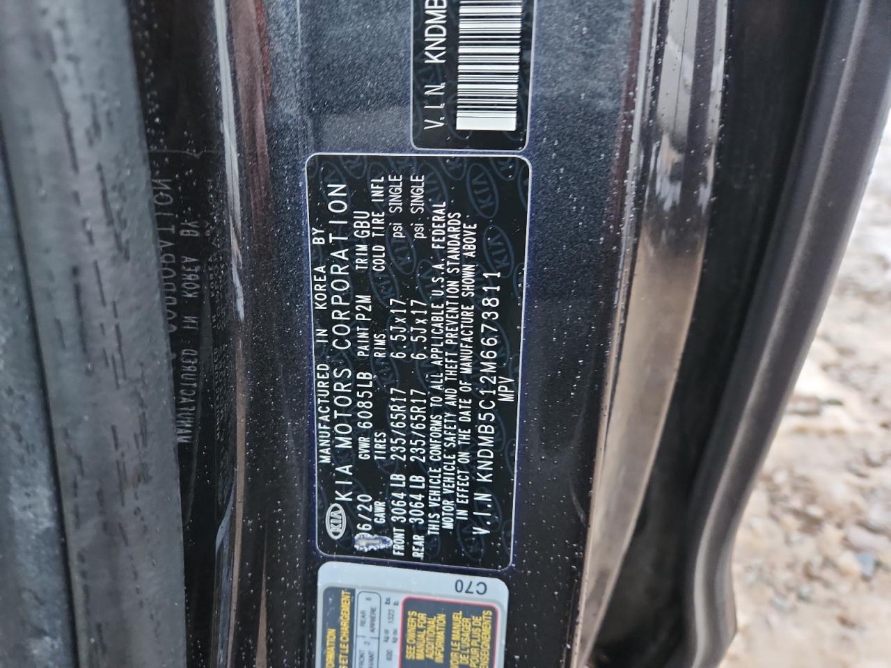 2021 Kia Sedona Lx VIN: KNDMB5C12M6673811 Lot: 92634145