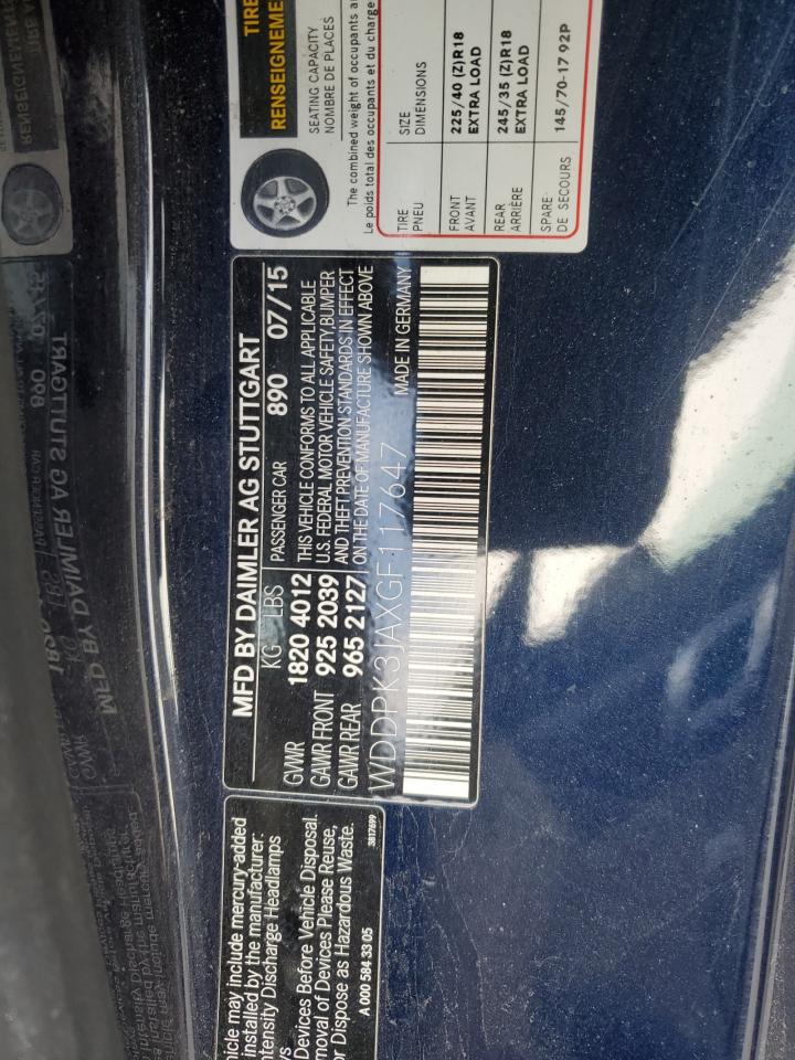 2016 Mercedes-Benz Slk 300 VIN: WDDPK3JAXGF117647 Lot: 90948125