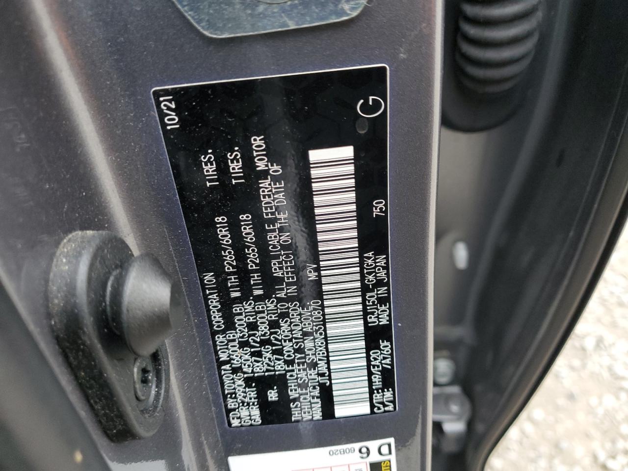 2022 Lexus Gx 460 VIN: JTJAM7BX8N5310870 Lot: 91959315