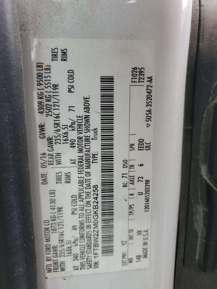 2016 Ford Transit Delivery Van VIN: 1FTBW2ZM0GKB24258 Lot: 92201995