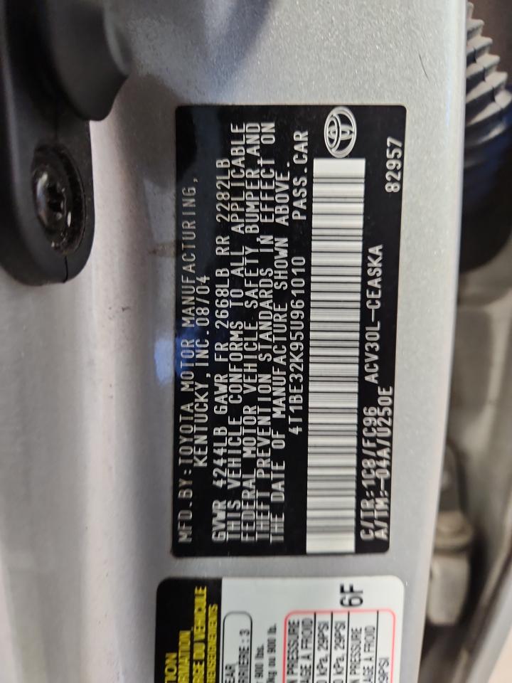 2005 Toyota Camry Le VIN: 4T1BE32K95U961010 Lot: 91620035