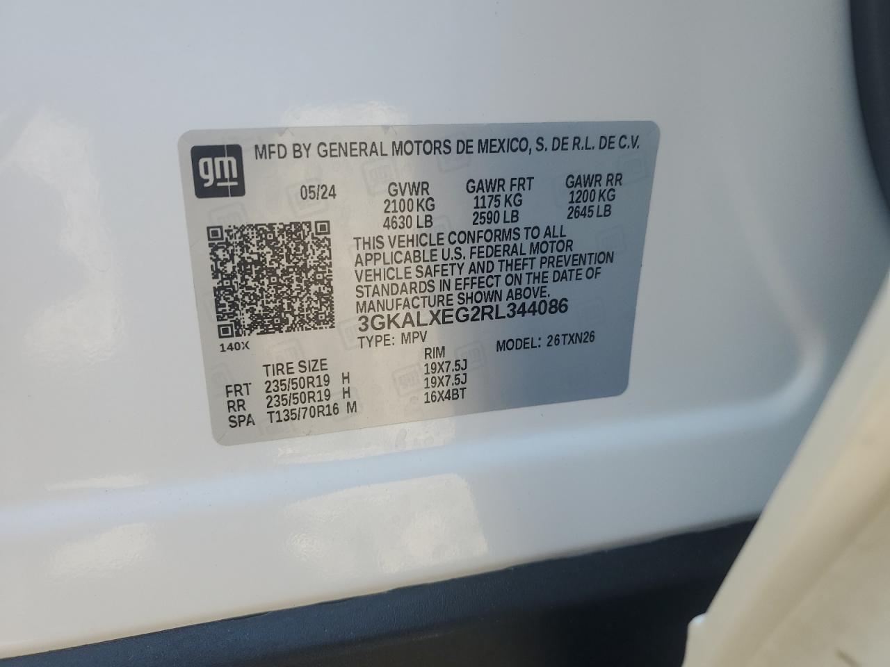 2024 GMC Terrain Denali VIN: 3GKALXEG2RL344086 Lot: 93320105