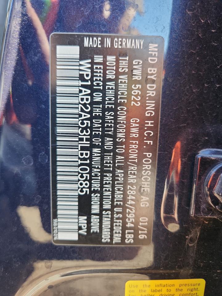 2017 Porsche Macan S VIN: WP1AB2A53HLB10585 Lot: 92808545