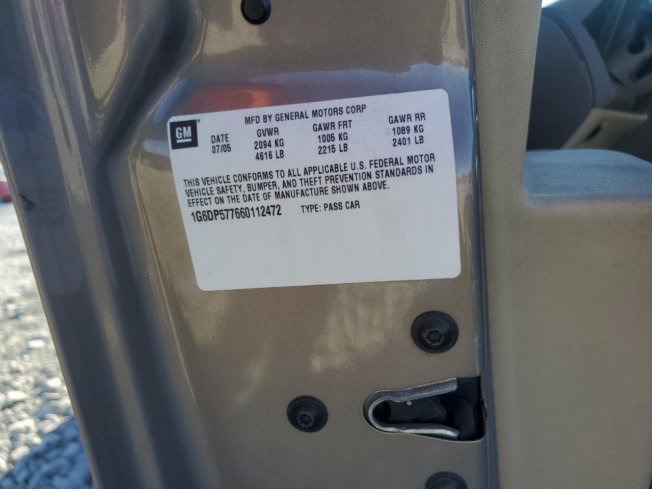 2006 Cadillac Cts Hi Feature V6 VIN: 1G6DP577660112472 Lot: 93063175