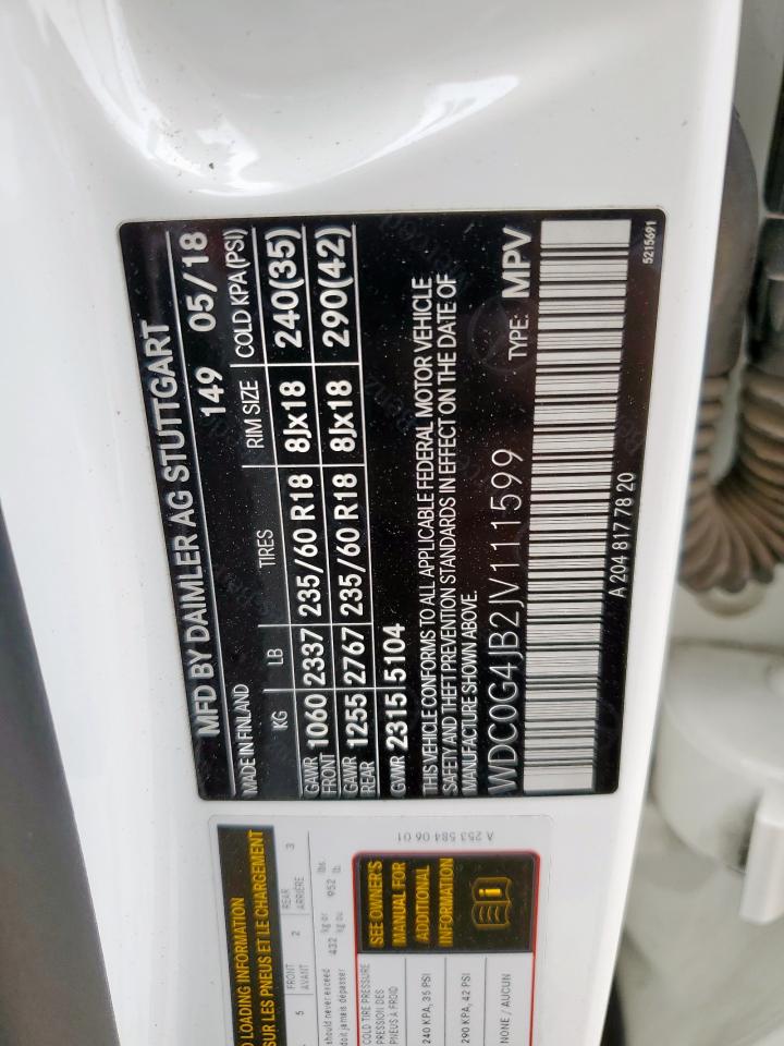 2018 Mercedes-Benz Glc 300 VIN: WDC0G4JB2JV111599 Lot: 92628365