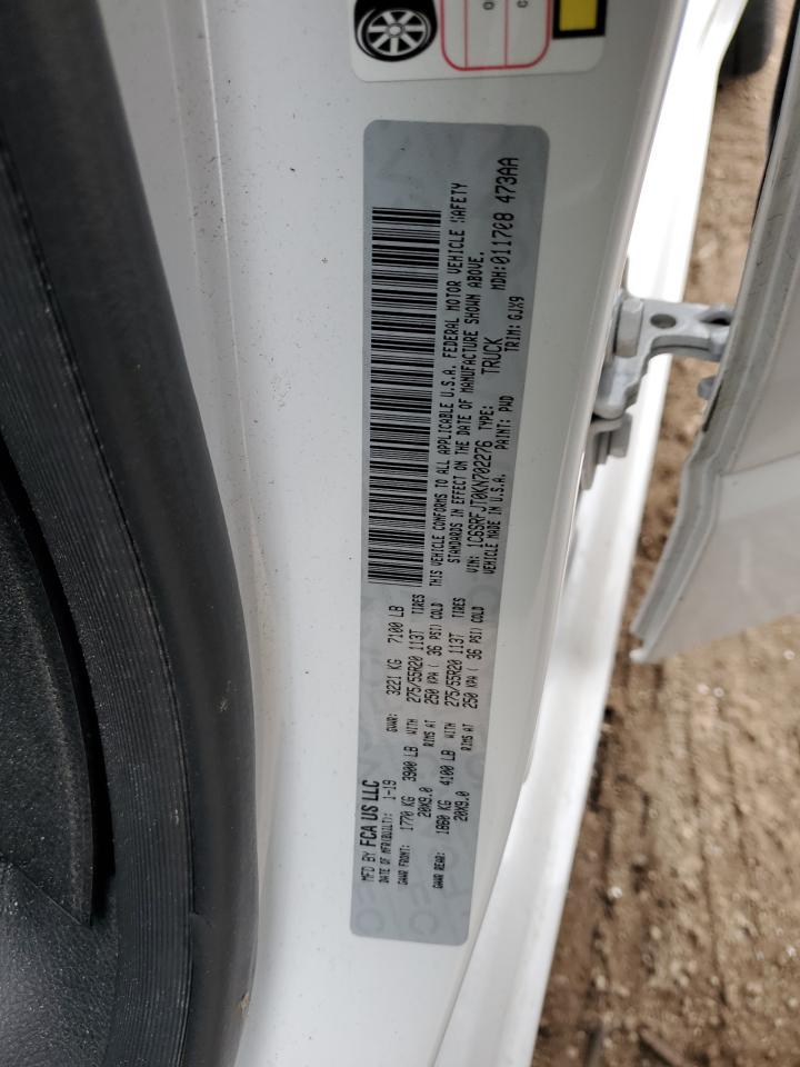 2019 Ram 1500 Laramie VIN: 1C6SRFJT0KN702276 Lot: 93656615