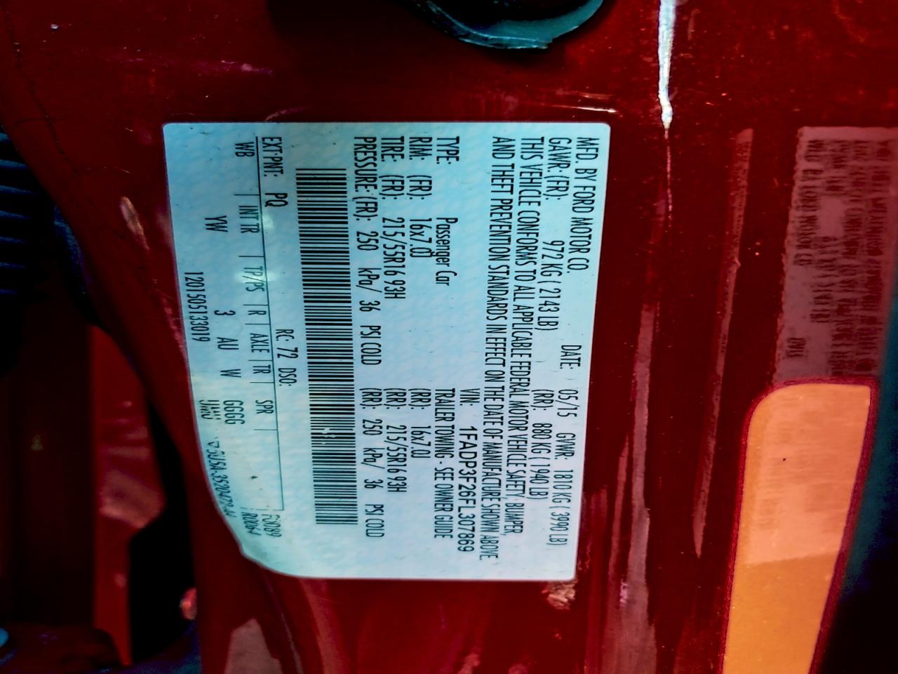 2015 Ford Focus Se VIN: 1FADP3F26FL307869 Lot: 94521315