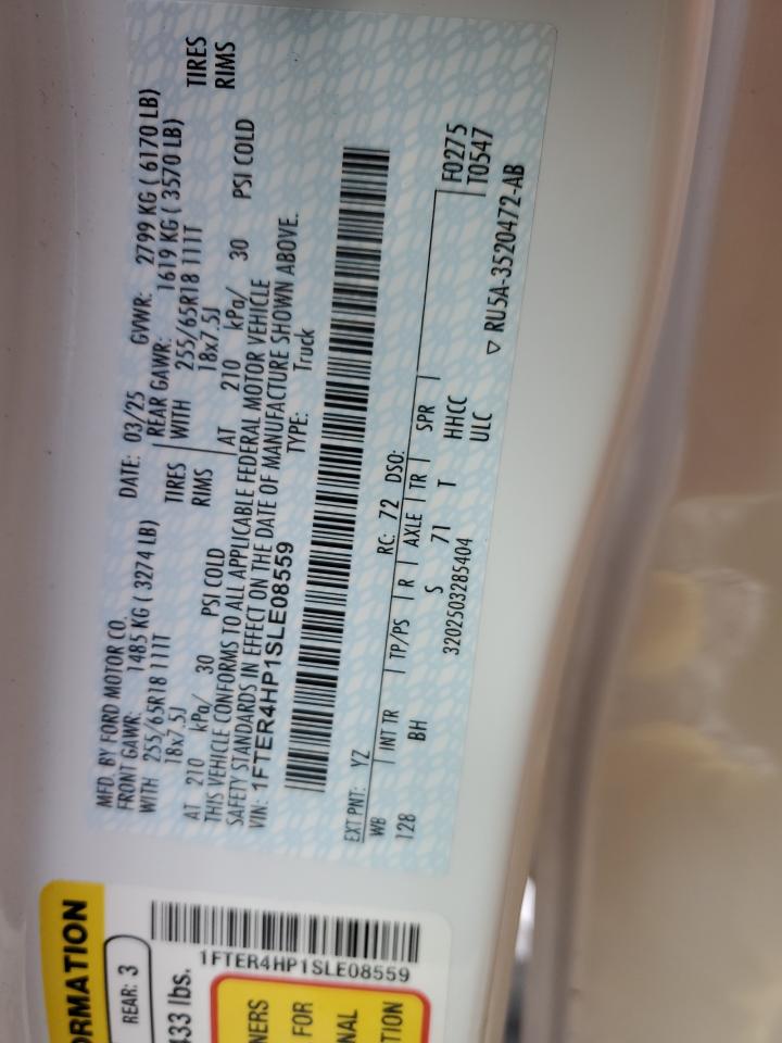 2025 Ford Ranger Xlt VIN: 1FTER4HP1SLE08559 Lot: 92716475