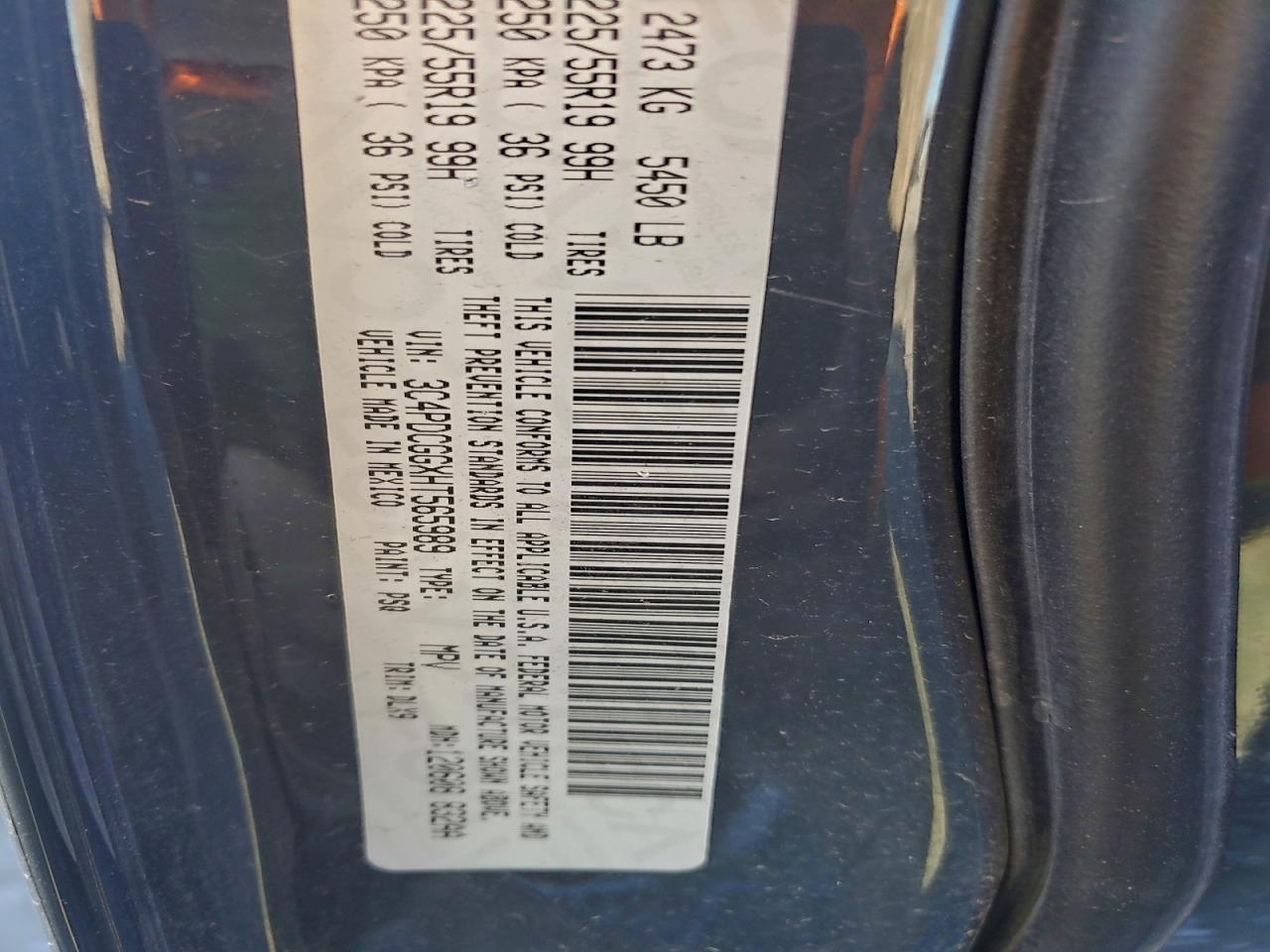 2017 Dodge Journey Crossroad VIN: 3C4PDCGGXHT565989 Lot: 94475975